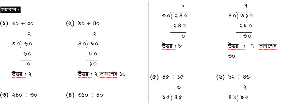 চতুর্থ শ্রেণির গণিত চতুর্থ অধ্যায় ভাগ